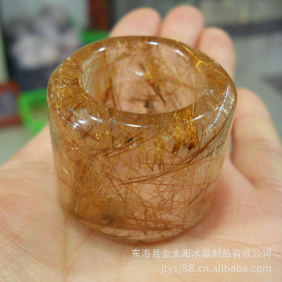 东海水晶铜发晶扳指 天然晶韵与匠心工艺的收藏之选